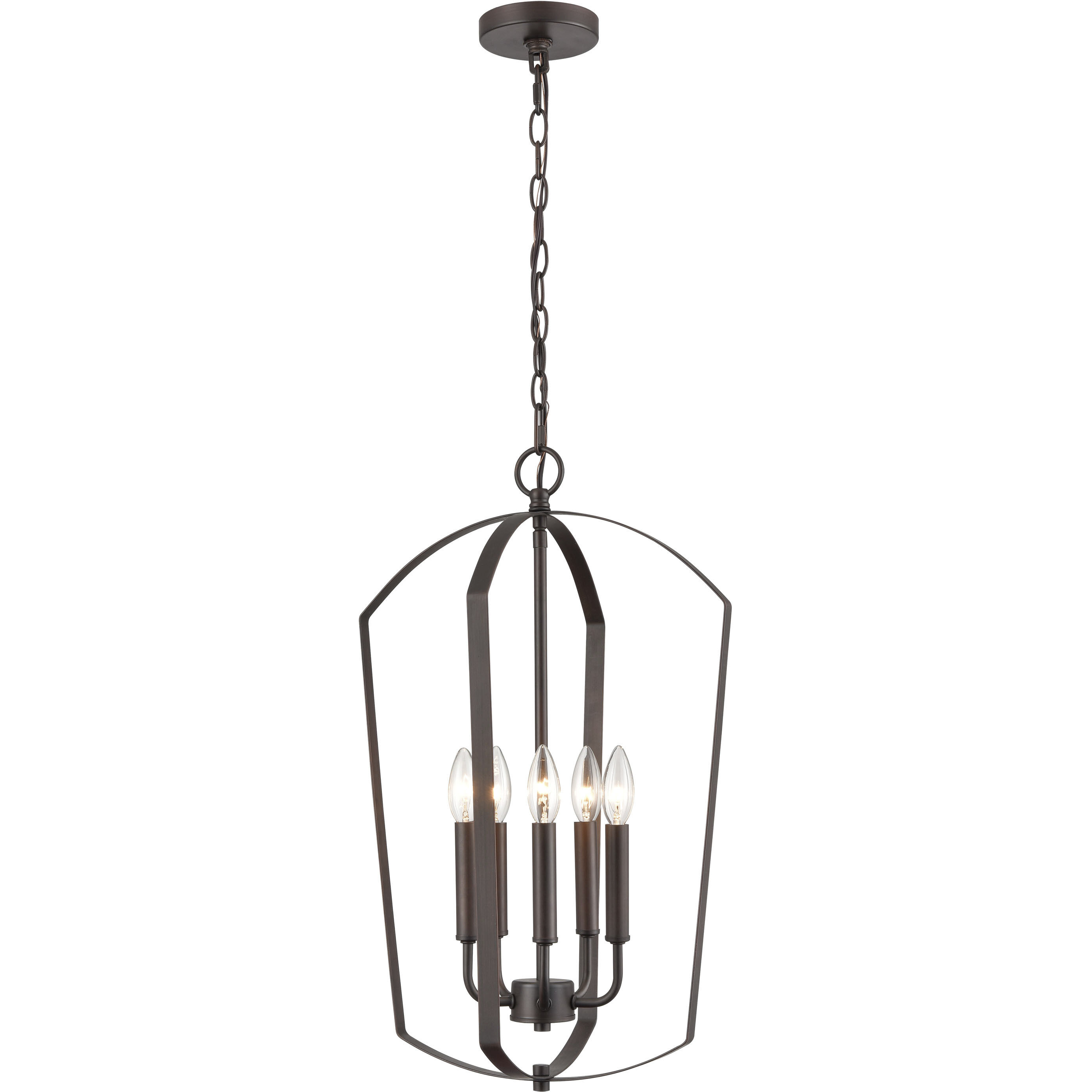 Ivey Lake 5 Light 15.75 inch Rubbed Bronze Pendant Ceiling Light